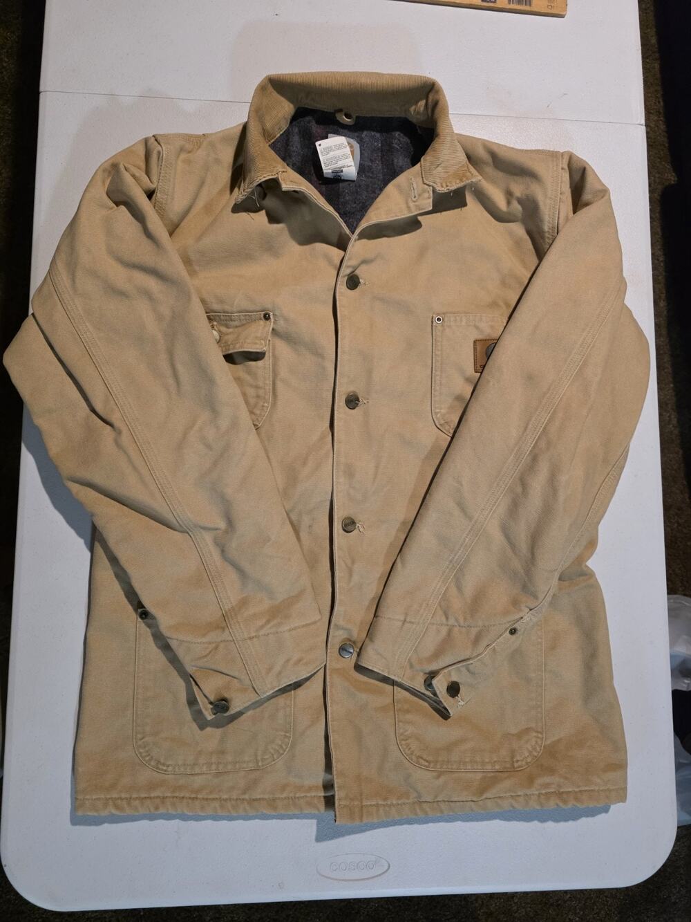 VTG Carhartt Blanket Lined Duck Chore Coat Jacket Mens Medium Tall USA